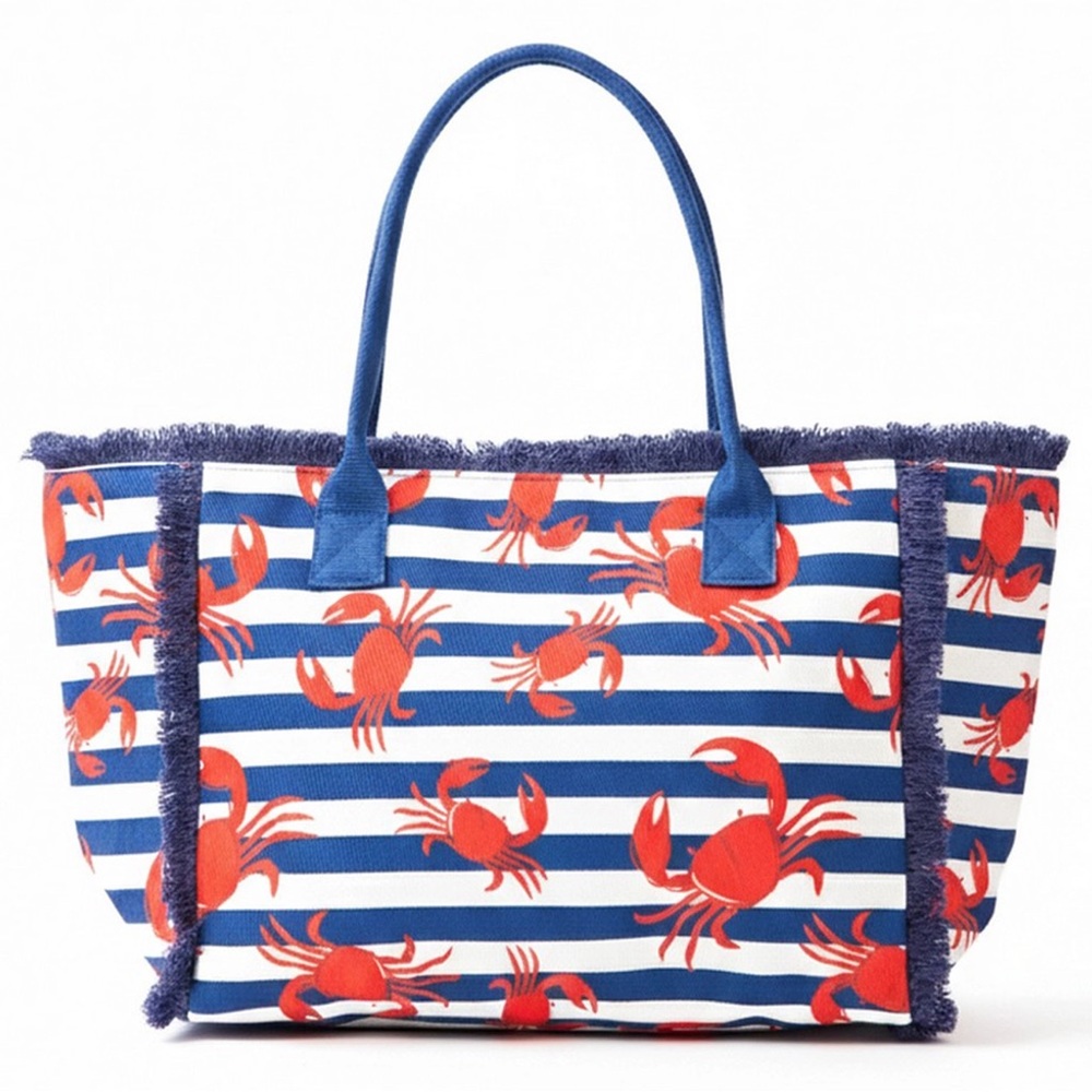 Crab Stripe Fringe Tote Bag - Picture 10 of 10